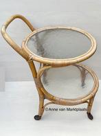 Rotan trolley serveerwagen Noordwolde, Huis en Inrichting, Ophalen, Zo goed als nieuw, Rechthoekig, 60 cm of meer