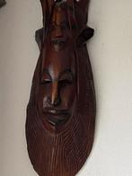 Donkerbruin Houten Masker - Decoratief, Ophalen of Verzenden