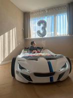 Autobed stoere jongens wit met verlichting wielen, Ophalen of Verzenden, Tweedehands, Offroadhelm, Overige merken