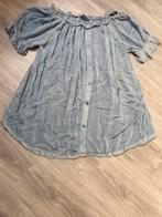 Lichtblauw blousje met stretch kraag., Blauw, Maat 42/44 (L), Ophalen of Verzenden, Zo goed als nieuw