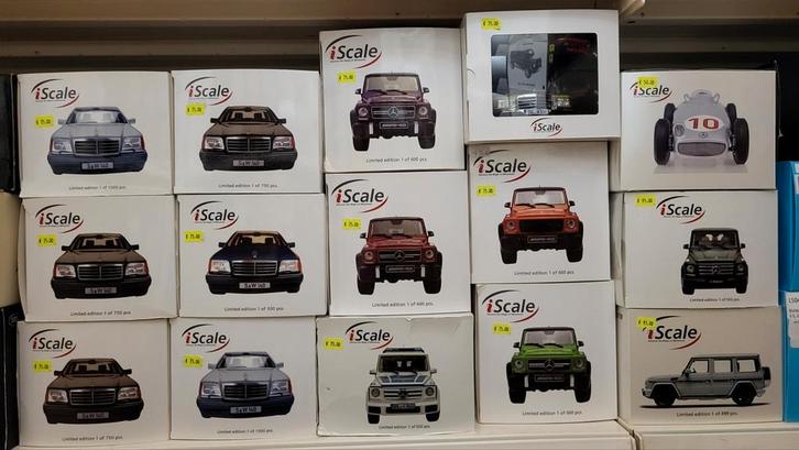 IScale Mercedes-Benz S-Klasse W140,W116 G-Klasse 63AMG etc., Hobby en Vrije tijd, Modelauto's | 1:18, Zo goed als nieuw, Auto