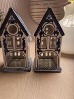 Pols Potten waxinelicht huisjes delfts blauw, Overige materialen, Blauw, Ophalen of Verzenden, Zo goed als nieuw