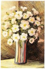 Ansichtkaart	Vaas bloemen	T. Fregoni (mondschilder), Verzamelen, Verzenden, 1960 tot 1980, Ongelopen, Cultuur en Media