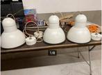 Set van 3 Bega Lampen Industrieel/Klok model Wit 28cm, Ophalen, Gebruikt, Glas, 75 cm of meer