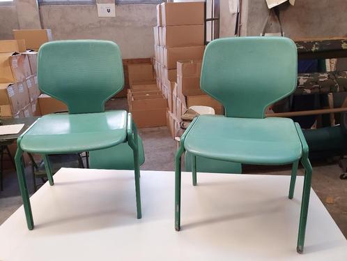 Stoelen Ahrend ''De Cirkel'' Sessio Chairs in aqua green, Huis en Inrichting, Stoelen, Gebruikt, Twee, Kunststof, Metaal, Overige kleuren