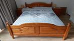 2 persoons massief grenenhouten bed., Ophalen, Zo goed als nieuw, Tweepersoons