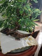 Neushoorn Vissenbeeld, Ophalen of Verzenden, Gebruikt, Hout, Dierenbeeld