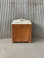 Vintage grenen badkamermeubel wasbak commode kast antiek, Ophalen, Gebruikt, 50 tot 100 cm, Minder dan 100 cm