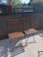 Houten bistro stoel/ tuinstoelen 2x, Tuin en Terras, Tuinsets en Loungesets, Gebruikt, Stoel, Hout, Ophalen