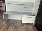 Bureau met lade en planken, Ophalen, Met wielen, Gebruikt, Bureau