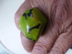 Antieke Kubistische Ring van Tagua Noot, Sieraden, Tassen en Uiterlijk, Antieke sieraden, Verzenden, Overige materialen, Ring