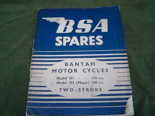 BSA Bantam D1 125cc D3 150cc 1954 motorcycle parts list, Motoren, Handleidingen en Instructieboekjes, Overige merken, Ophalen of Verzenden