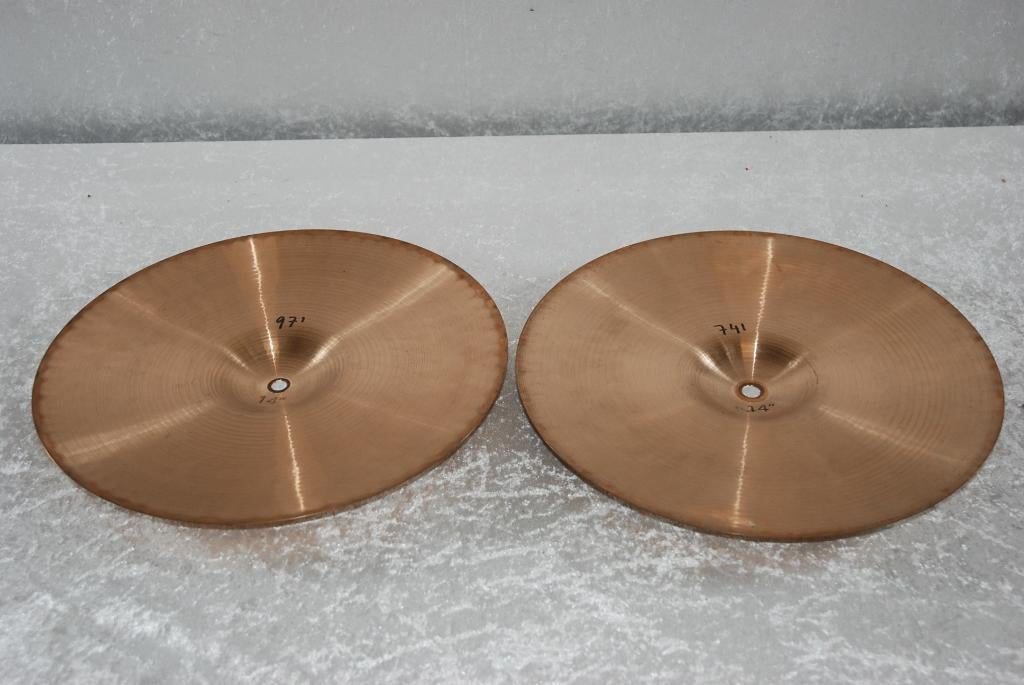 Paiste 505 medium hihat bekkens 743/973gr 14 inch <25252234>, Gebruikt, ., Drums of Percussie, Ophalen of Verzenden
