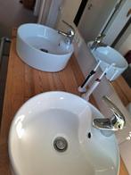 Wastafel met houten onderstel, Ophalen, Gebruikt, 100 tot 150 cm, Minder dan 100 cm