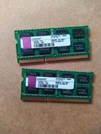 Kingston 2x. 2gb laptop geheugen pc3, DDR3, Ophalen of Verzenden, Zo goed als nieuw, Laptop