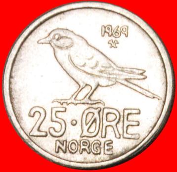 Ⰶ BIRD 1958-1973: NORWAY 25 ORE 1969 DIE I! OLAV V 1957-1991 beschikbaar voor biedingen