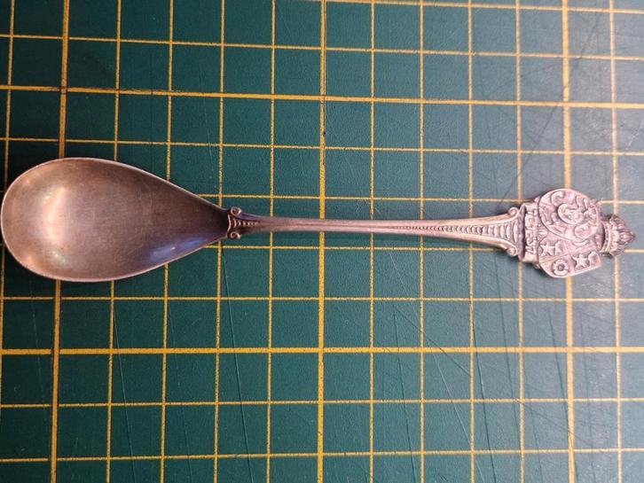 Zilveren herinneringslepel Juliana & Bernhard 1937, Antiek en Kunst, Antiek | Bestek, Ophalen of Verzenden