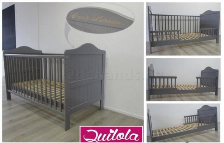 Quilola Ledikant grijs meegroeibed 4 in 1, Kinderen en Baby's, Babywiegjes en Ledikanten, Zo goed als nieuw, Ledikant, Ophalen