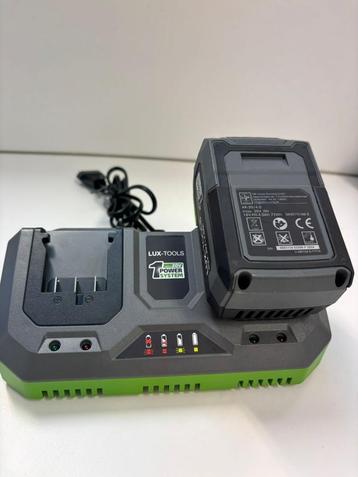  LUX-TOOLS 20V Accu 4.0Ah + Dubbele Lader – Nieuw! beschikbaar voor biedingen