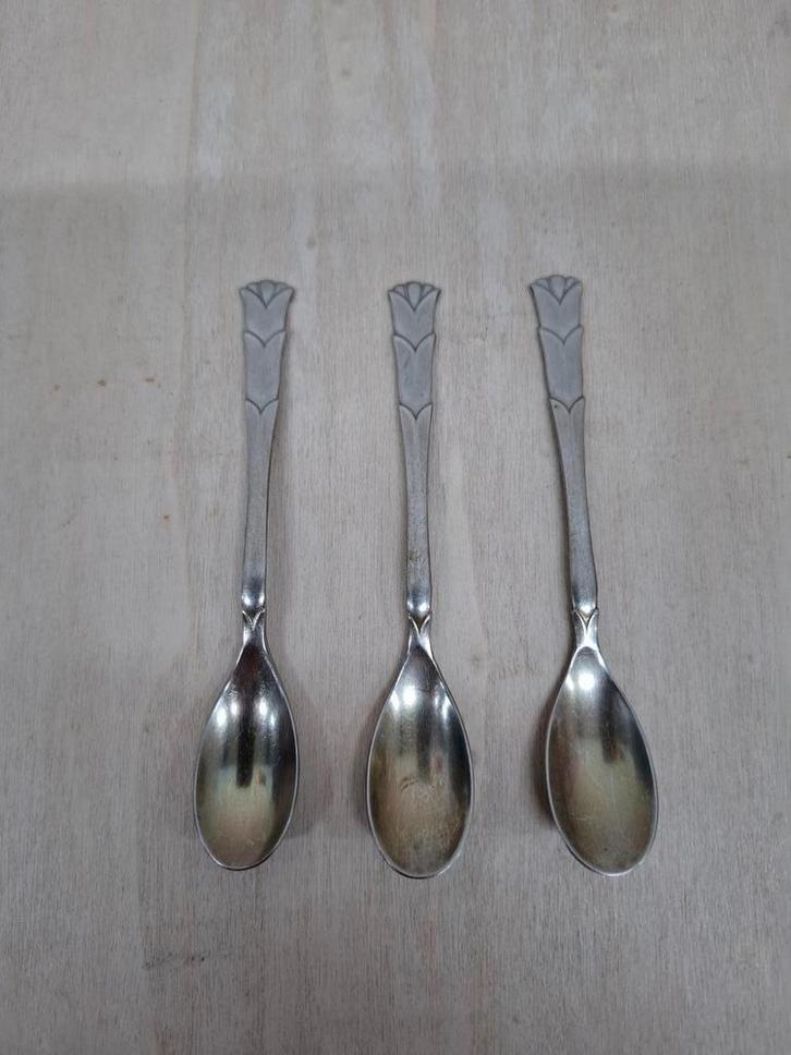 Vintage theelepels 3 stuks Gero Zilmeta, Antiek en Kunst, Antiek | Bestek, Ophalen