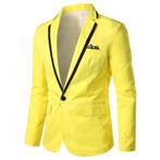 Heren gele blazer geel mannen colbert jasje geel nette, Kleding | Heren, Kostuums en Colberts, Verzenden, Nieuw, Geel