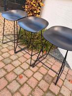 3 zwarte barkrukken, zithoogte 65cm, Huis en Inrichting, Barkrukken, Ophalen, Gebruikt, Met voetsteun, 60 tot 90 cm