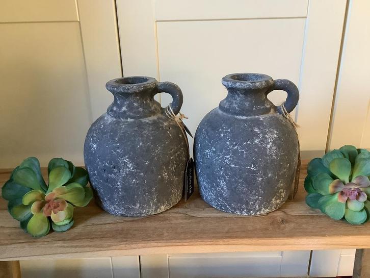 NIEUW set grijze kruiken vazen, Huis en Inrichting, Woonaccessoires | Vazen, Nieuw, Ophalen