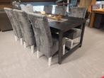 VOORRAAD 6 Landelijke Eetkamerstoelen Donella Antraciet (2, Nieuw, Ophalen of Verzenden, Landelijke eetkamerstoelen Donella Stof Antraciet Fusion