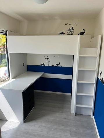 IKEA Stuva hoogslaper, bureau, kast (zwart/blauw) beschikbaar voor biedingen
