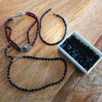 Antieke kralen granaat en gitten, Ophalen of Verzenden, Zilver, Ketting