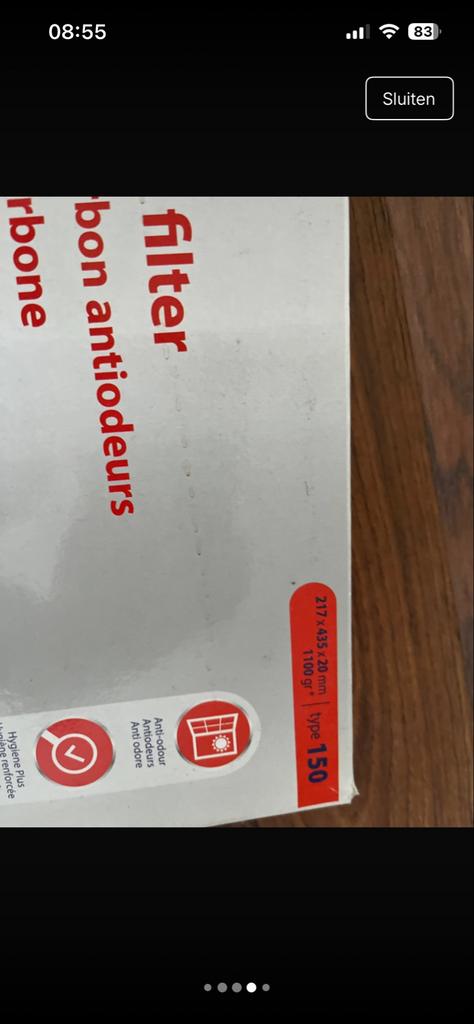Afzuigfilter, Ophalen of Verzenden, Nieuw, Afzuiger