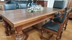 Antieke eetkamer met twee grote stoelen en 6 kleine, Ophalen of Verzenden, Gebruikt
