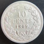 10 Cent 1849 Willem II, Postzegels en Munten, Munten | Nederland, Verzenden, Zilver, 10 cent, Losse munt