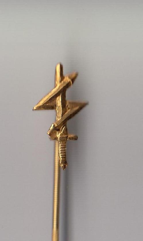 Bliksem met zwaard speldje leger, Verzamelen, Militaria | Algemeen, Landmacht, Embleem of Badge, Nederland, Ophalen of Verzenden