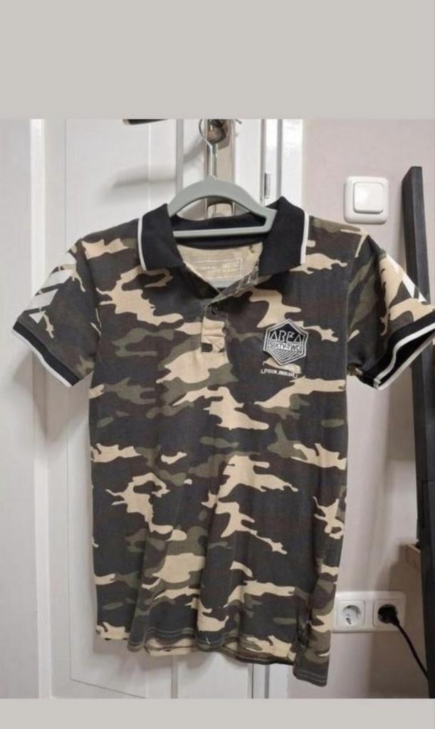 Polo T-shirt 146 groen Beige legerprint, Kleding | Heren, Ophalen of Verzenden, Overige maten, Groen, Chapter young