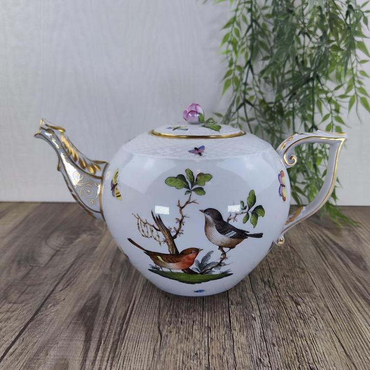 Herend Rothschild Bird Theepot #606, Antiek en Kunst, Antiek | Servies los, Ophalen of Verzenden