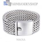 Rvs brede dames armband "Magna". RVS zilver staal, Nieuw, Staal, Ophalen of Verzenden, Zilver