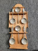 Wandbord met 6 tinnen lepels (Adriaen Brouwer), Ophalen of Verzenden