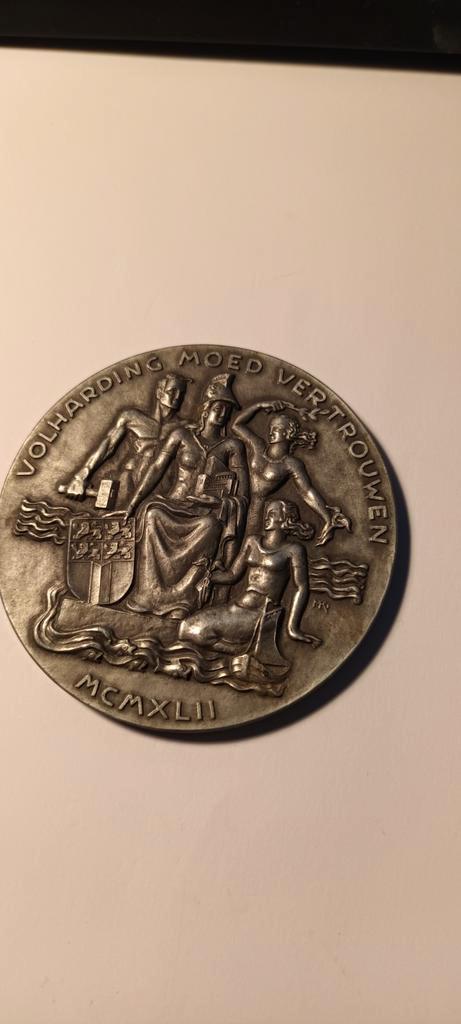 OPENING MAASTUNNEL 1942, Postzegels en Munten, Penningen en Medailles, Overige materialen, Nederland, Ophalen of Verzenden