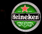 Heineken Bier dubbelzijdige lichtbak 81 cm ø (FH5843), Ophalen, Zo goed als nieuw, Reclamebord, Plaat of Schild, Heineken