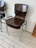 Vintage obo eromes stoel chrome hout retro, Ophalen of Verzenden, Zo goed als nieuw, Bruin, Hout
