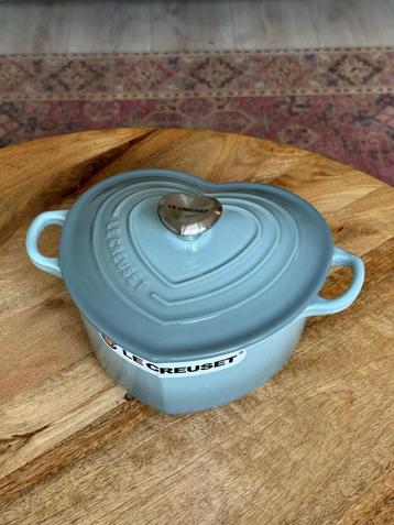 Moederdagtip: Le Creuset hartvorm braadpan 20 cm - Sea Salt  beschikbaar voor biedingen