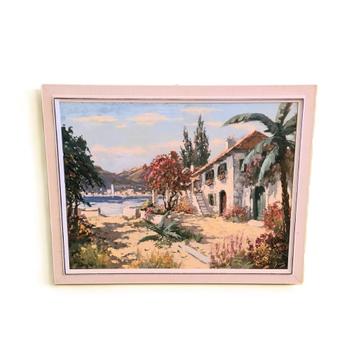 Mediterraans tafereel door C. Beaufort, jaren 60 beschikbaar voor biedingen