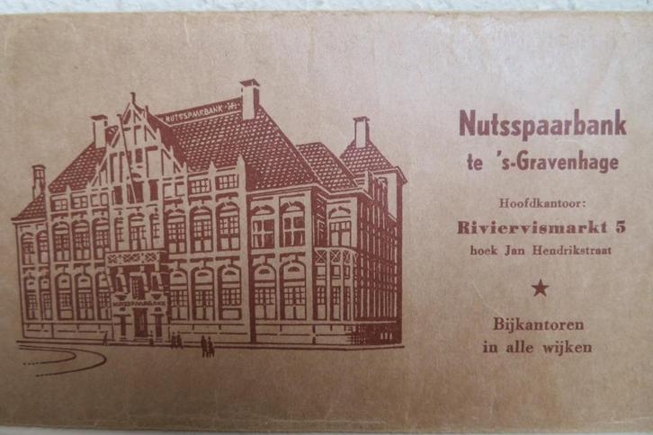 Vintage Nutsspaarbank Den Haag spaarbankboekje enveloppen, Verzamelen, Merken en Reclamevoorwerpen, Gebruikt, Verpakking, Ophalen of Verzenden