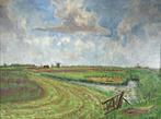 Bas Galis (1890-1981) - Landschap Groningen, Antiek en Kunst, Ophalen of Verzenden