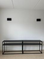 2x Wandtafel 2 etages metaal/mdf - z.g.a.n., Huis en Inrichting, Tafels | Sidetables, Ophalen, 100 tot 150 cm, Zo goed als nieuw