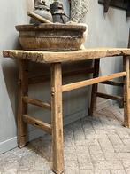 Prachtige robuuste chinese elmwood sidetable haltafel stoer, 25 tot 50 cm, Rechthoekig, Zo goed als nieuw, Overige houtsoorten