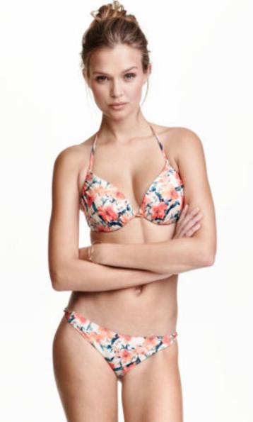 H&M bikini push up beige lelies maat 36 beschikbaar voor biedingen