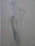 Potloodtekening naakte staande vrouw, 1930, Verzenden