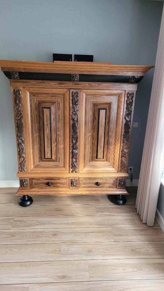 rankenkast eikenhout antieke kussenkast in zeer goede staat, Huis en Inrichting, Kasten | Buffetkasten, Gebruikt, Minder dan 100 cm